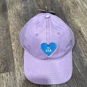 Purple Kids Cap with Blue Heart by